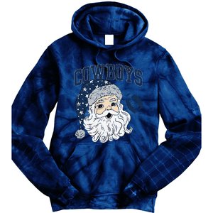 Funny Cowboys Santa Football Football Lover Gift Christmas Santa Football Xmas Tie Dye Hoodie