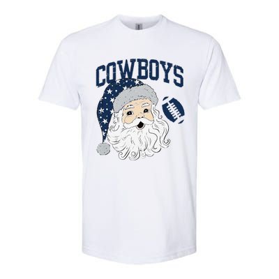 Funny Cowboys Santa Football Football Lover Gift Christmas Santa Football Xmas Softstyle® CVC T-Shirt