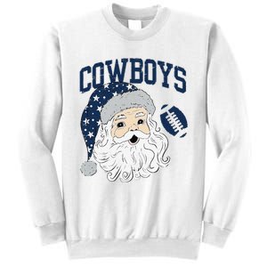 Funny Cowboys Santa Football Football Lover Gift Christmas Santa Football Xmas Sweatshirt