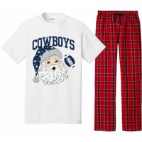 Funny Cowboys Santa Football Football Lover Gift Christmas Santa Football Xmas Pajama Set