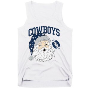 Funny Cowboys Santa Football Football Lover Gift Christmas Santa Football Xmas Tank Top