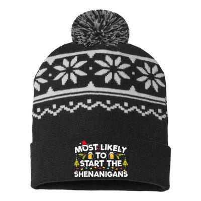 Family Christmas Shenanigans Hilarious and Unforgettable USA-Made Snowflake Beanie