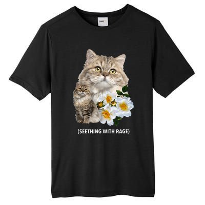 Funny Cat Seething With Rage Cute Sarcastic Kitty Feline Tee Tall Fusion ChromaSoft Performance T-Shirt