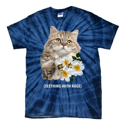 Funny Cat Seething With Rage Cute Sarcastic Kitty Feline Tee Tie-Dye T-Shirt