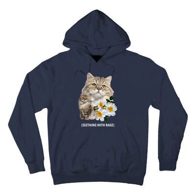 Funny Cat Seething With Rage Cute Sarcastic Kitty Feline Tee Tall Hoodie