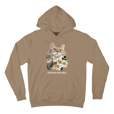 Funny Cat Seething With Rage Cute Sarcastic Kitty Feline Tee Hoodie