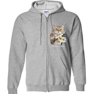 Funny Cat Seething With Rage Cute Sarcastic Kitty Feline Tee Full Zip Hoodie