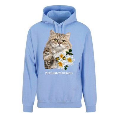 Funny Cat Seething With Rage Cute Sarcastic Kitty Feline Tee Unisex Surf Hoodie