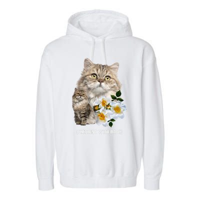 Funny Cat Seething With Rage Cute Sarcastic Kitty Feline Tee Garment-Dyed Fleece Hoodie