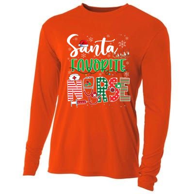 Funny Christmas Santa Favorite Nurse Reindeer Plaid Pajama Great Gift Cooling Performance Long Sleeve Crew