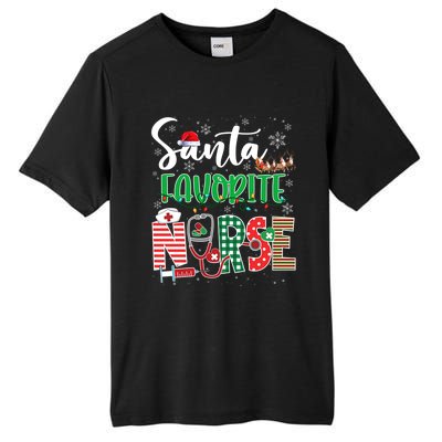 Funny Christmas Santa Favorite Nurse Reindeer Plaid Pajama Great Gift Tall Fusion ChromaSoft Performance T-Shirt