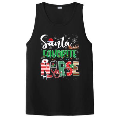 Funny Christmas Santa Favorite Nurse Reindeer Plaid Pajama Great Gift PosiCharge Competitor Tank