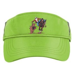 Funny Cowboy Santa Bulldogging Christmas Western Cowboy Xmas Gift Adult Drive Performance Visor