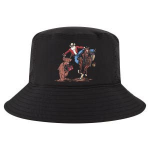 Funny Cowboy Santa Bulldogging Christmas Western Cowboy Xmas Gift Cool Comfort Performance Bucket Hat