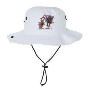 Funny Cowboy Santa Bulldogging Christmas Western Cowboy Xmas Gift Legacy Cool Fit Booney Bucket Hat