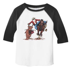 Funny Cowboy Santa Bulldogging Christmas Western Cowboy Xmas Gift Toddler Fine Jersey T-Shirt