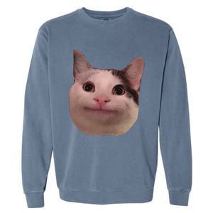 Funny Cat Smiling Cat Beluga Garment-Dyed Sweatshirt