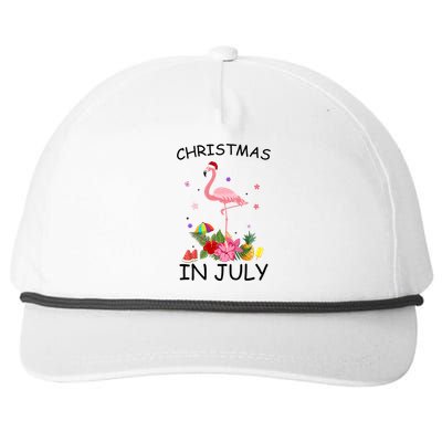 Flamingo Christmas Santa In July Snapback Five-Panel Rope Hat