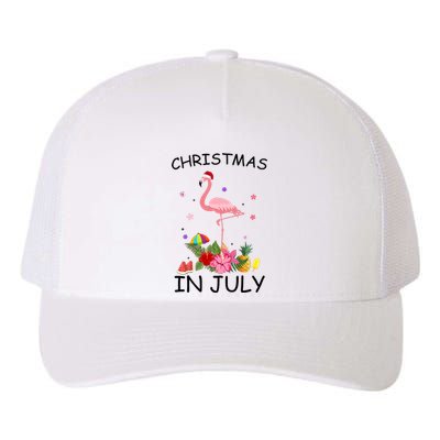 Flamingo Christmas Santa In July Yupoong Adult 5-Panel Trucker Hat