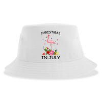 Flamingo Christmas Santa In July Sustainable Bucket Hat