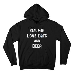 Funny Cat Shirt: Real Love Cats And Beer Gift Hoodie