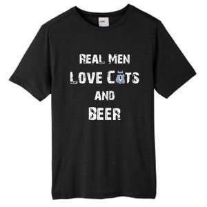 Funny Cat Shirt: Real Love Cats And Beer Gift Tall Fusion ChromaSoft Performance T-Shirt