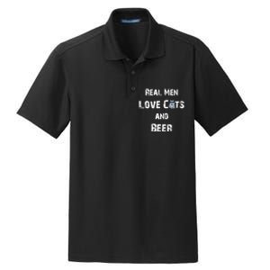 Funny Cat Shirt: Real Love Cats And Beer Gift Dry Zone Grid Polo