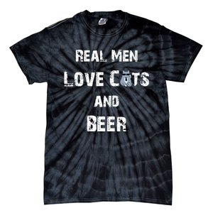 Funny Cat Shirt: Real Love Cats And Beer Gift Tie-Dye T-Shirt