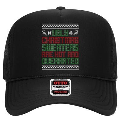 Funny Christmas Shirts For Ugly Sweater Party High Crown Mesh Back Trucker Hat