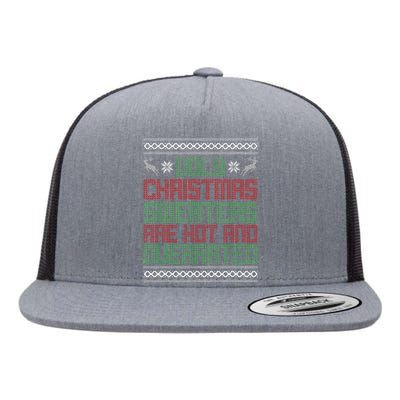 Funny Christmas Shirts For Ugly Sweater Party Flat Bill Trucker Hat