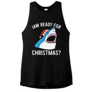 Funny Christmas Shark Meaningful Gift Jaw Ready Santa Gift Ladies PosiCharge Tri-Blend Wicking Tank