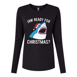 Funny Christmas Shark Meaningful Gift Jaw Ready Santa Gift Womens Cotton Relaxed Long Sleeve T-Shirt