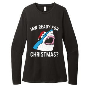 Funny Christmas Shark Meaningful Gift Jaw Ready Santa Gift Womens CVC Long Sleeve Shirt