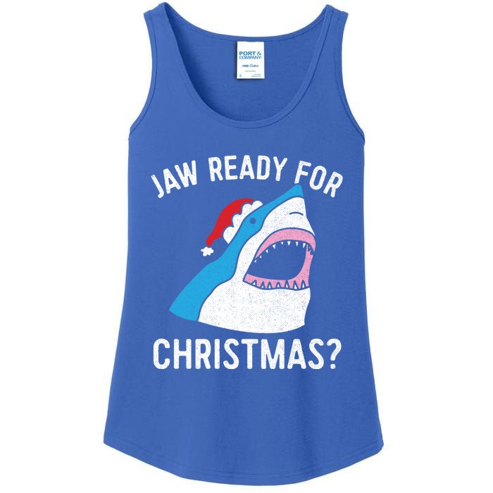 Funny Christmas Shark Meaningful Gift Jaw Ready Santa Gift Ladies Essential Tank