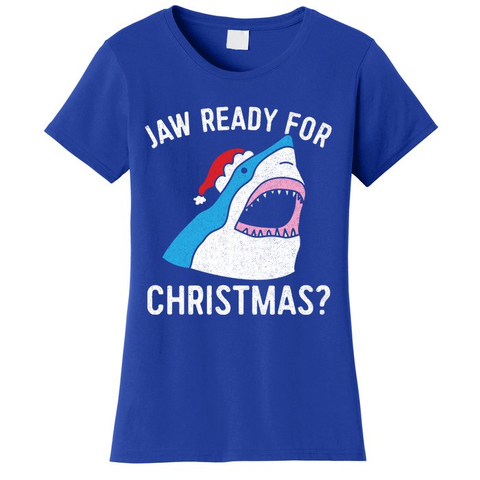 Funny Christmas Shark Meaningful Gift Jaw Ready Santa Gift Women's T-Shirt