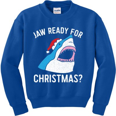 Funny Christmas Shark Meaningful Gift Jaw Ready Santa Gift Kids Sweatshirt