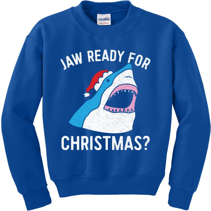 Funny Christmas Shark Meaningful Gift Jaw Ready Santa Gift Kids Sweatshirt