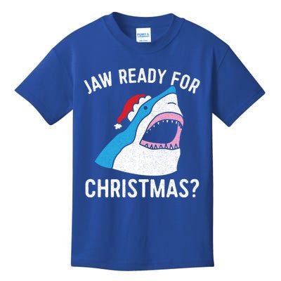 Funny Christmas Shark Meaningful Gift Jaw Ready Santa Gift Kids T-Shirt