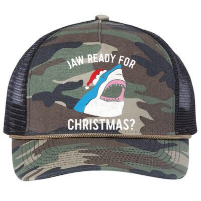 Funny Christmas Shark Meaningful Gift Jaw Ready Santa Gift Retro Rope Trucker Hat Cap