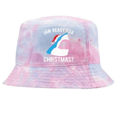 Funny Christmas Shark Meaningful Gift Jaw Ready Santa Gift Tie-Dyed Bucket Hat