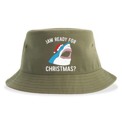 Funny Christmas Shark Meaningful Gift Jaw Ready Santa Gift Sustainable Bucket Hat