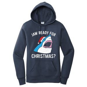 Funny Christmas Shark Meaningful Gift Jaw Ready Santa Gift Women's Pullover Hoodie