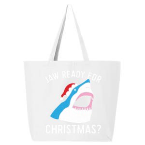 Funny Christmas Shark Meaningful Gift Jaw Ready Santa Gift 25L Jumbo Tote