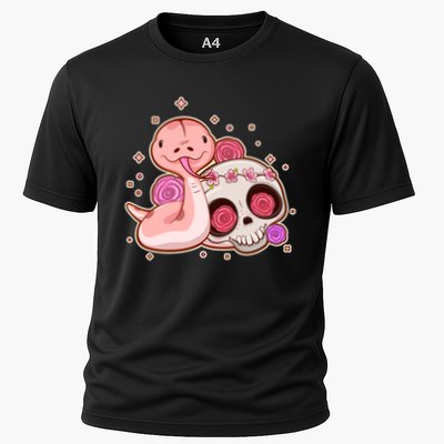 Funny Cute Snake and Flower Skull Performance Shirt