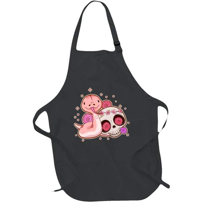 Funny Cute Snake and Flower Skull Apron