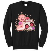 Funny Cute Snake and Flower Skull Sweatshirt