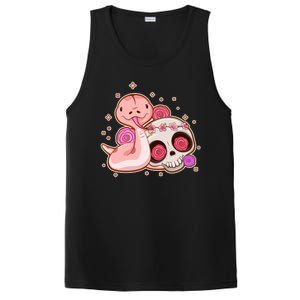 Funny Cute Snake and Flower Skull PosiCharge Competitor Tank