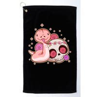 Funny Cute Snake and Flower Skull Golf Towel