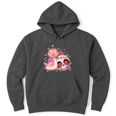 Funny Cute Snake and Flower Skull Hoodie