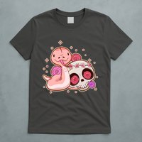 Funny Cute Snake and Flower Skull T-Shirt